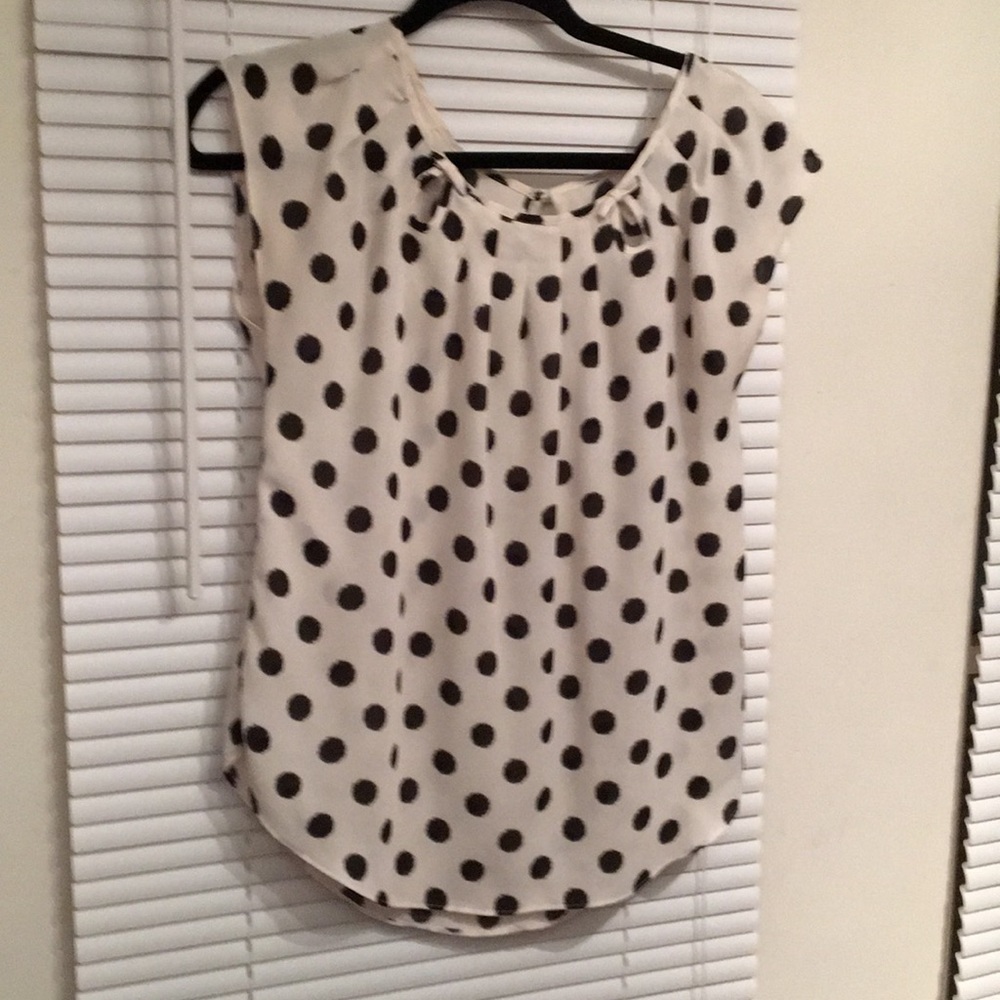 Black and cream polka dot blouse